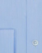 Contemporary Fit Hairline Stripe Cotton Poplin Shirt With Classic Collar Double Cuff