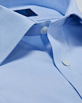 Contemporary Fit Hairline Stripe Cotton Poplin Shirt With Classic Collar Double Cuff