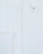 Contemporary Fit Wide Pleat Cotton Poplin Dress Shirt With Classic Collar Double Cuff