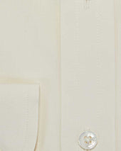 Contemporary Fit Plain Cotton Poplin Shirt With Classic Collar Two Button Cuff