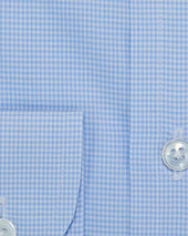 Contemporary Fit Micro Check Oxford Cotton Shirt With Concealed Button Down Collar Two Button Cuff