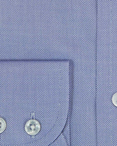 Contemporary Fit Plain Oxford Cotton Shirt With Concealed Button Down Collar Two Button Cuff