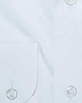 Contemporary Fit Plain Cotton Shirt With Concealed Button Down Collar Two Button Cuff