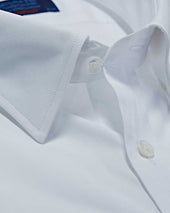 Contemporary Fit Plain Cotton Shirt With Concealed Button Down Collar Two Button Cuff