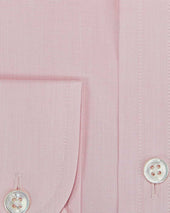 Contemporary Fit Pink End On End Cotton Shirt With Cut Away Collar Two Button Cuff