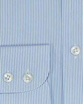 Contemporary Fit Fine Bengal Stripe Cotton Poplin Shirt With Cut Away Collar Two Button Cuff