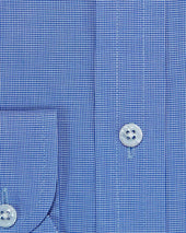 Contemporary Fit Micro Houndstooth Check Cotton Shirt With Cut Away Collar Two Button Cuff