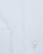 Contemporary Fit Plain Cotton Poplin Shirt With Cut Away Collar Double Cuff