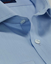 Contemporary Fit Hairline Stripe Cotton Poplin Shirt With Cut Away Collar Double Cuff