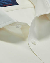 Contemporary Fit Plain Cotton Poplin Shirt With Cut Away Collar Double Cuff