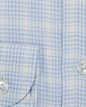 Contemporary Fit Light Broken Prince Of Wales Check Cotton Shirt With Cut Away Collar Two Button Cuff
