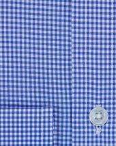 Contemporary Fit Fine Check Cotton Shirt With Cut Away Collar Two Button Cuff