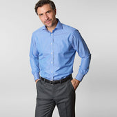 Contemporary Fit Dark White Fine Stripe Sea Island Quality Cotton Shirt With Cut Away Collar Double Cuff