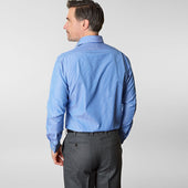 Contemporary Fit Dark White Fine Stripe Sea Island Quality Cotton Shirt With Cut Away Collar Double Cuff