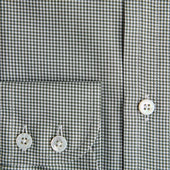 Contemporary Fit Green Micro Check Cotton Shirt With Cut Away Collar Two Button Cuff