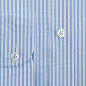 Contemporary Fit Light Bengal Stripe Cotton Shirt With Classic Collar Two Button Cuff