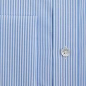 Contemporary Fit Light Bengal Stripe Sea Island Quality Cotton Shirt With Classic Collar Double Cuff