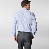 Contemporary Fit Light Double Check Sea Island Quality Cotton Shirt With Classic Collar Double Cuff