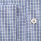 Contemporary Fit Light Double Check Sea Island Quality Cotton Shirt With Classic Collar Double Cuff