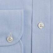 Contemporary Fit Light End On End Cotton Shirt With Classic Collar Two Button Cuff