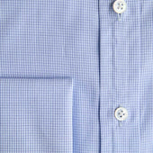 Contemporary Fit Light Fine Check Cotton Shirt With Classic Collar Double Cuff