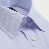 Contemporary Fit Light Fine Check Sea Island Quality Cotton Shirt With Classic Collar Two Button Cuff