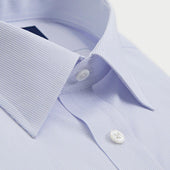 Contemporary Fit Light Fine Stripe Sea Island Quality Cotton Shirt With Classic Collar Double Cuff