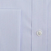 Contemporary Fit Light Fine Stripe Sea Island Quality Cotton Shirt With Classic Collar Double Cuff