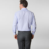 Contemporary Fit Light Hairline Stripe Sea Island Quality Cotton Shirt With Classic Collar Twi Button Cuff