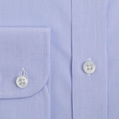Contemporary Fit Light Hairline Stripe Sea Island Quality Cotton Shirt With Classic Collar Twi Button Cuff