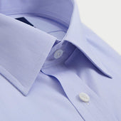 Contemporary Fit Light Hairline Stripe Sea Island Quality Cotton Shirt With Classic Collar Twi Button Cuff
