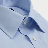 Contemporary Fit Light Oxford Sea Island Quality Cotton Shirt With Classic Collar Double Cuff