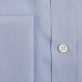 Contemporary Fit Light Pin Point Oxford Cotton Shirt With Classic Collar Two Button Cuff
