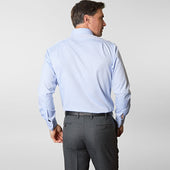 Contemporary Fit Light Pin Point Oxford Cotton Shirt With Classic Collar Two Button Cuff