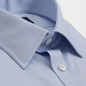Contemporary Fit Light Pin Point Oxford Cotton Shirt With Classic Collar Two Button Cuff