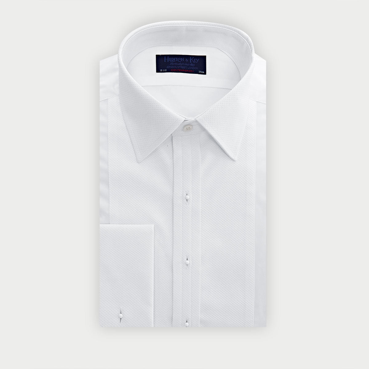 Contemporary Fit Marcella Front Cotton Poplin Dress Shirt With Classic Collar Double Cuff