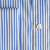 Contemporary Fit Bengal Stripe Cotton Shirt With Classic Collar Two Button Cuff