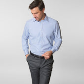 Contemporary Fit Bengal Stripe Cotton Shirt With Classic Collar Two Button Cuff