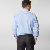 Contemporary Fit Check Cotton Twill Shirt With Classic Collar Two Button Cuff
