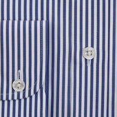 Contemporary Fit Bengal Stripe Cotton Shirt With Classic Collar Two Button Cuff