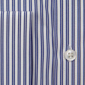 Contemporary Fit Double Stripe Sea Island Quality Cotton Shirt With Classic Collar Double Cuff