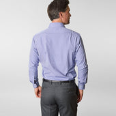 Contemporary Fit Fine Check Sea Island Quality Cotton Shirt With Cut Away Collar Two Button Cuff