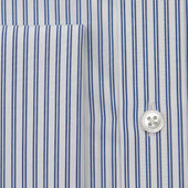 Contemporary Fit Fine Double Stripe Sea Island Quality Cotton Shirt With Classic Collar Double Cuff