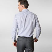 Contemporary Fit Fine Double Stripe Sea Island Quality Cotton Shirt With Classic Collar Double Cuff