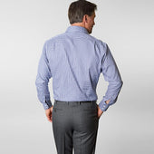 Contemporary Fit Gingham Check Oxford Cotton Shirt With Cut Away Collar Two Button Cuff