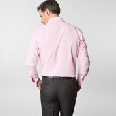 Contemporary Fit Pink End On End Cotton Shirt With Classic Collar Double Cuff