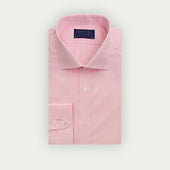 Contemporary Fit Pink End On End Cotton Shirt With Cut Away Collar Two Button Cuff