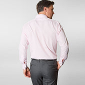 Contemporary Fit Pink Fine Stripe Sea Island Quality Cotton Shirt With Classic Collar Double Cuff