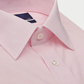 Contemporary Fit Pink Fine Stripe Sea Island Quality Cotton Shirt With Classic Collar Double Cuff
