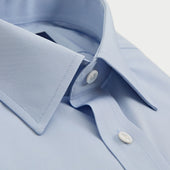 Contemporary Fit Plain Cotton Shirt With Classic Collar Two Button Cuff